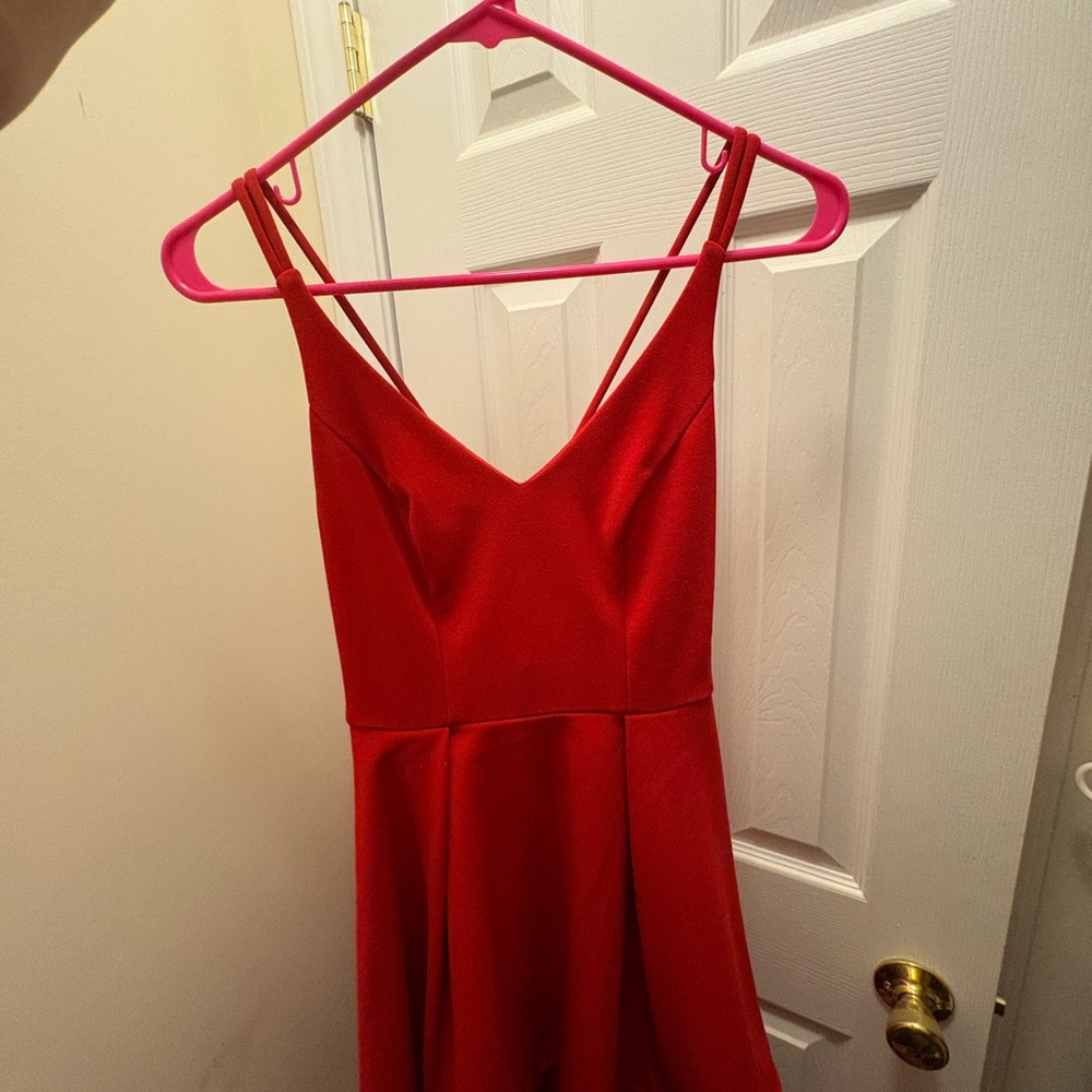 Macy's Red Spaghetti Strap Mini Sundress